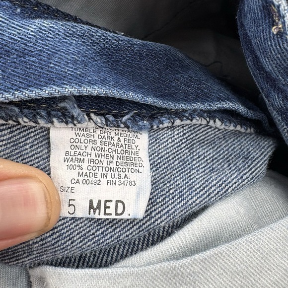 VTG Lee‎ Jeans Womens 5 Med Blue Medium Wash USA Union 80s Baggy - Picture 5 of 6
